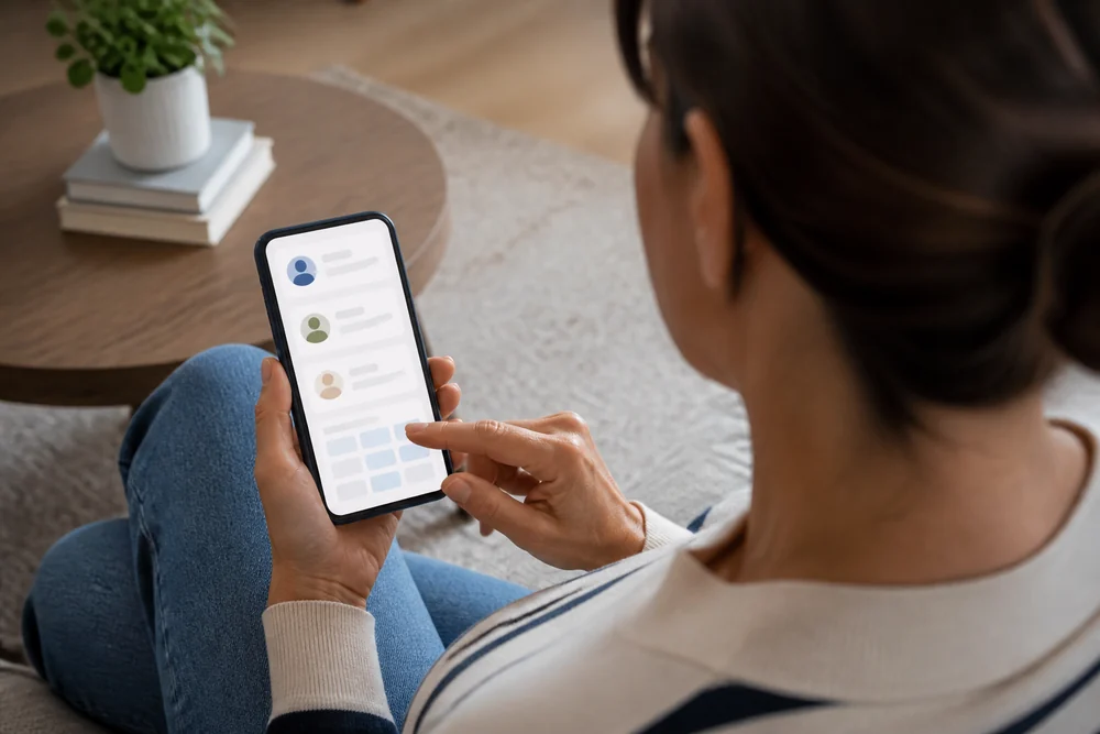 Patient compares mental health providers and appointment availability online.