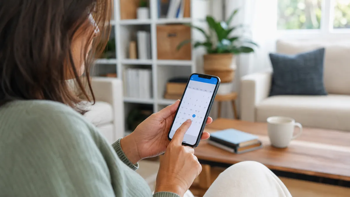 Patient using a smartphone to request a primary care appointment