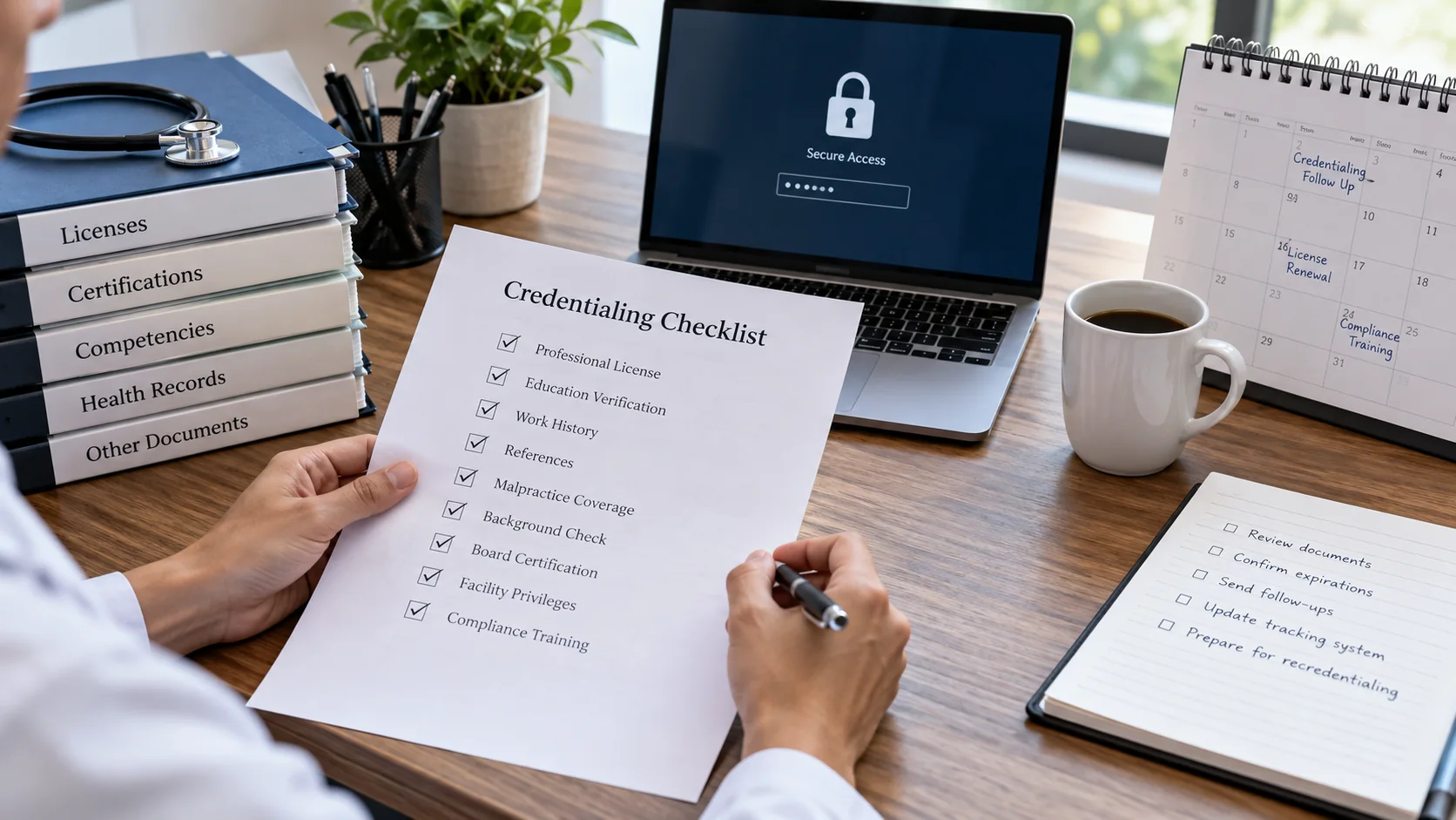 Insurance credentialing document checklist