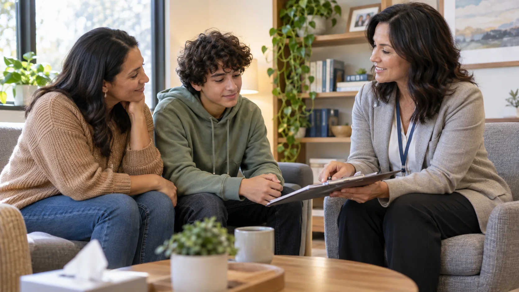 Family creating a teen mental health care plan
